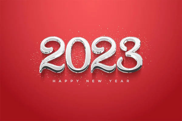 2023 Happy New Year Numbers Overlapping Each Other — 图库矢量图片