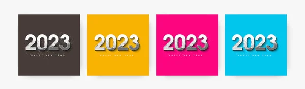 Happy New Year Background Colorful Collection — Archivo Imágenes Vectoriales