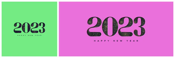 Happy New Year 2023 Background Paper Cut Color Halftone — Image vectorielle