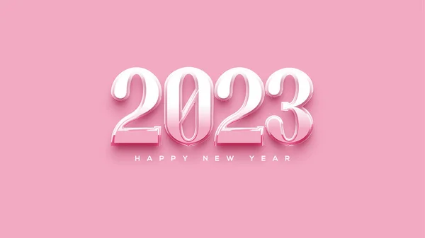 Beautiful Classic Number 2023 Happy New Year Greetings — Vettoriale Stock