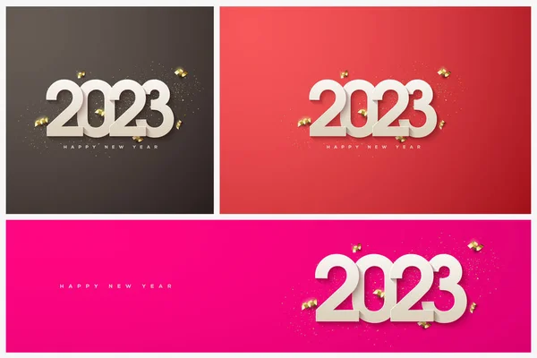 2023 Background White Numbers — Archivo Imágenes Vectoriales