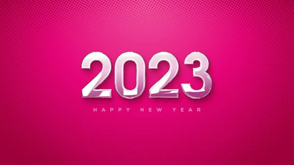 Happy New Year 2023 Background Soft White Red Color — Vettoriale Stock