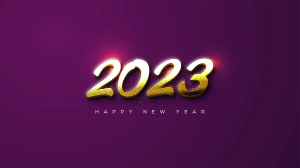 stock vector Modern and unique happy new year 2023 with shiny gold color