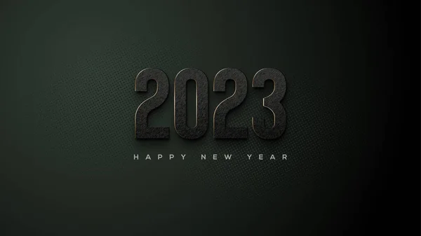 Black Number 2023 Happy New Year Elegant Bold — 图库矢量图片