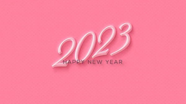 Szczęśliwego Nowego Roku 2023 Pięknym Miękkim Różowym — Wektor stockowy