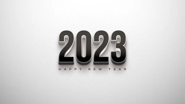 Simple Modern Happy New Year 2023 Prominent Numbers — Vettoriale Stock