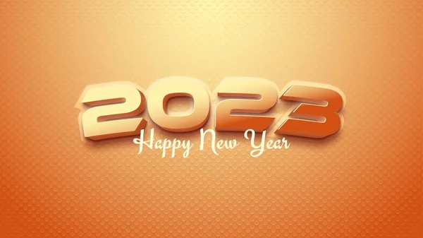 Modern Happy New Year 2023 Greeting Shiny Color —  Vetores de Stock