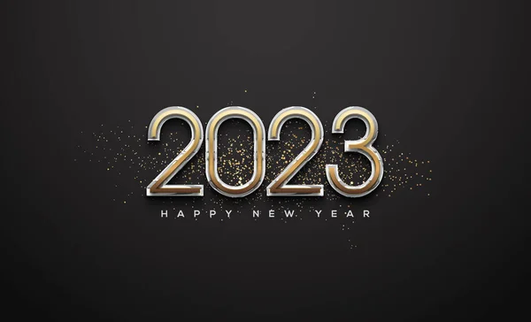 stock vector Happy new year 2023 luxury background with elegant numbers