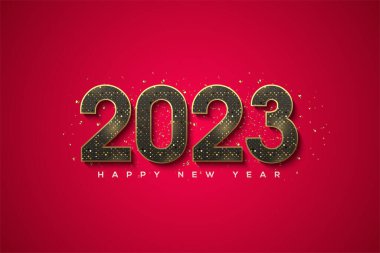 2022 Happy new year with luxury gold halftone