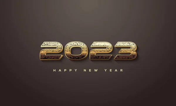 2022 Happy New Year Luxury Gold Halftone — 스톡 벡터