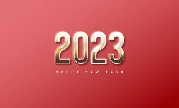 2023 Happy New Year Greeting Poster Banner — 图库矢量图片