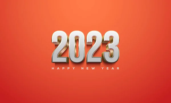 3D现实的新年祝福2023 — 图库矢量图片