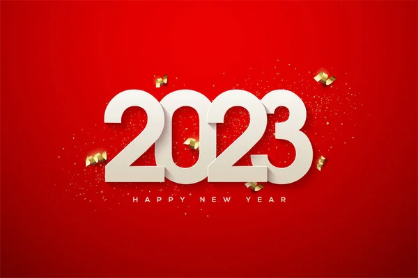 stock vector 2023 happy new year background with warm white numbers