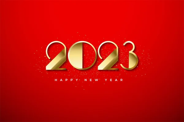 Basic Rgb2022 Happy New Year Unique Gold Numbers — Stock Vector