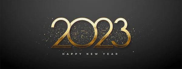 Elegante Luxuoso Feliz Ano Novo 2023 Fundo Vetor Nova Saudação — Vetor de Stock