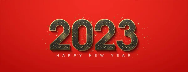 数字半色调2023 奢华典雅的新年问候2023 — 图库矢量图片