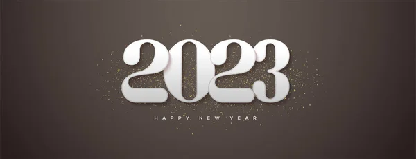 Gelukkig Nieuwjaar 2023 Achtergrond Met Stomp Model Cijfers Illustratie — Stockvector