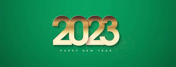 Золотий Щасливий Новий Рік Номер 2023 Преміум Векторний Фон — стоковий вектор