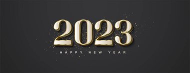 Klasik numara 2023, beyaz ve altın kaplama..