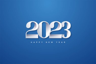 2022 Happy new year with a mix of white and blue