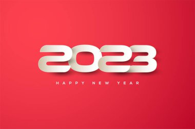 2023 happy new year with paper cut white numbers