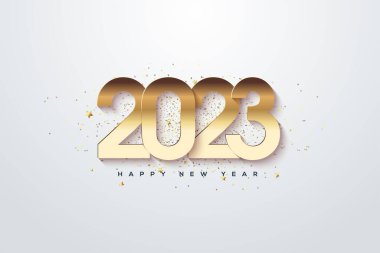 new year 2023 with luxurious golden numbers