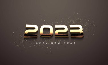 Happy new year 2023 with fancy thin numbers