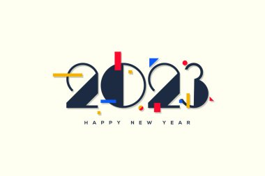 2022 Happy new year with cut-out unique numbers