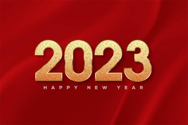 2022 Happy new year gold with luxury glitter