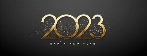 Elegante Lujoso Feliz Año Nuevo 2023 Año Nuevo Saludo Vector — Vector de stock