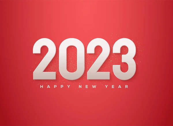 简单数字3D 2023 新年快乐问候 — 图库矢量图片