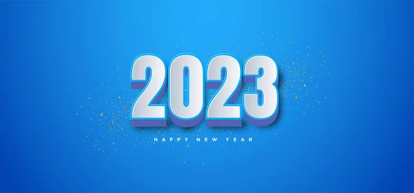 Realistické Číslo 2023 Oslavu Šťastného Nového Roku 2023 — Stockový vektor