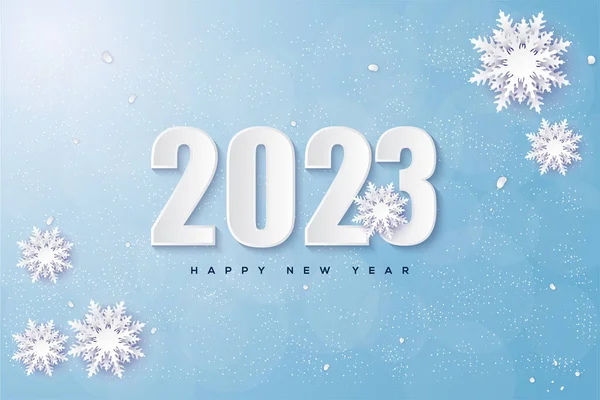 2022 happy new year with snow theme