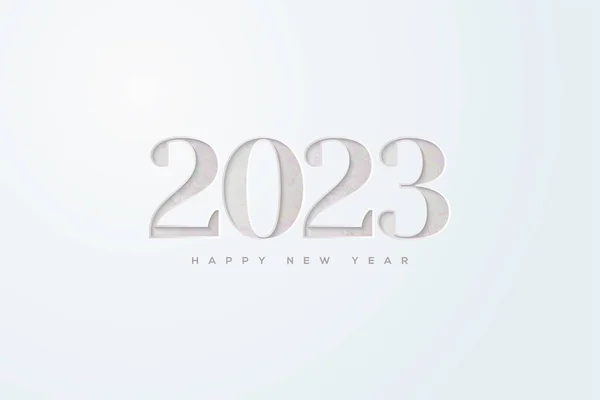 Happy New Year 2023 Metallic Glitter Numbers — Stockvector