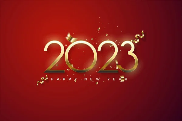 2023 Happy New Year Luxury Gold — Stockvektor