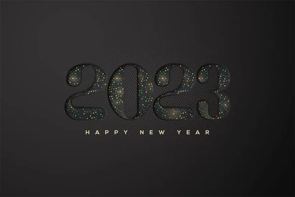 New Year 2023 Elegant Black Numbers — Stockový vektor