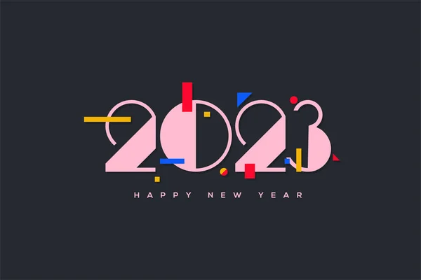 stock vector 2023 happy new year with unique white numbers on dark background