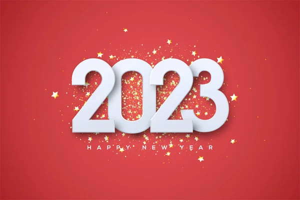 2023 Happy New Year Numbers Overlapping Each Other —  Vetores de Stock
