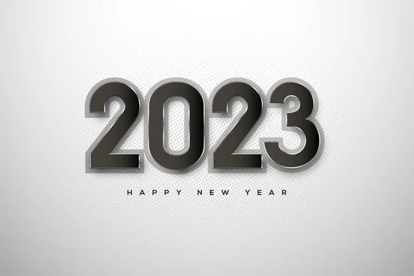 Happy New Year Social Media Poster Black Numbers — Image vectorielle