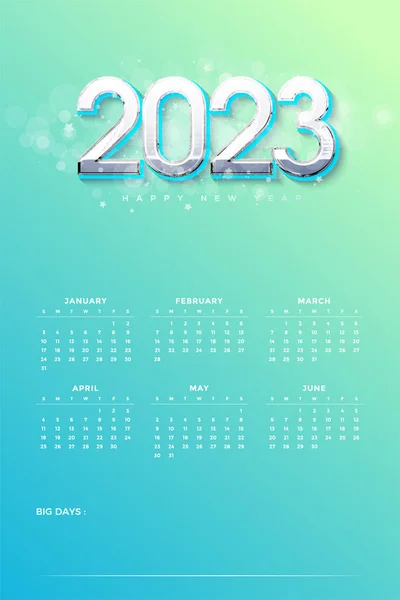 Calendar 2023 Luxury Colorful Design — Stock Vector