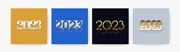 New Year 2023 Square Collection — 图库矢量图片