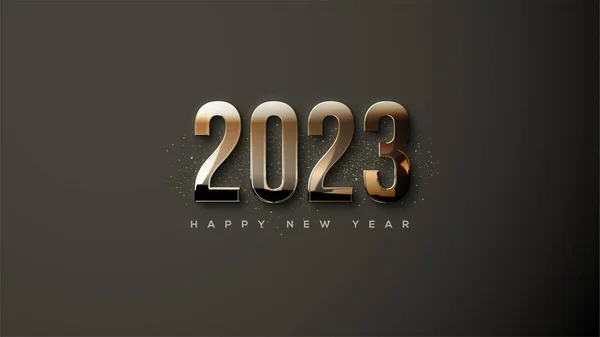 Happy New Year Modern Numbers Black Background — Stockový vektor