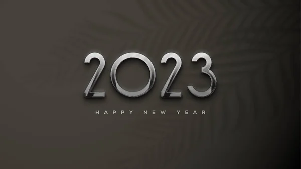 Happy New Year Elegant Black Thin — Image vectorielle