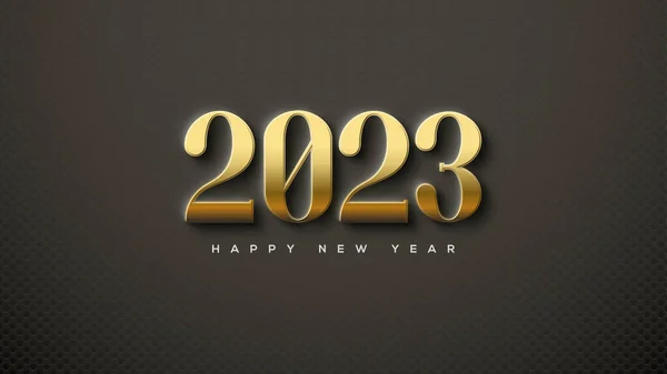 Classic Gold Number Vector Happy New Year 2023 — Vettoriale Stock