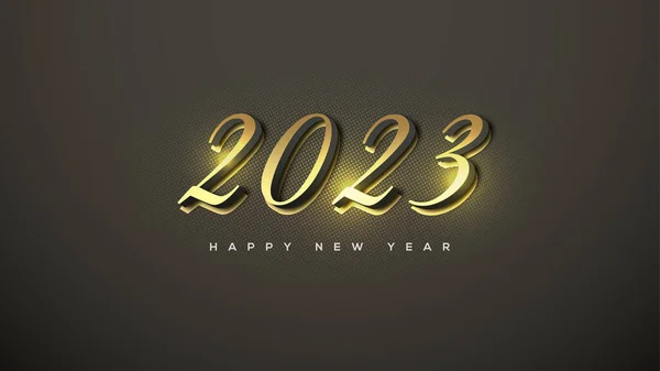 Ευτυχισμένο Νέο Έτος Κλασικό Φανταχτερό Χρυσό Αριθμούς — Διανυσματικό Αρχείο