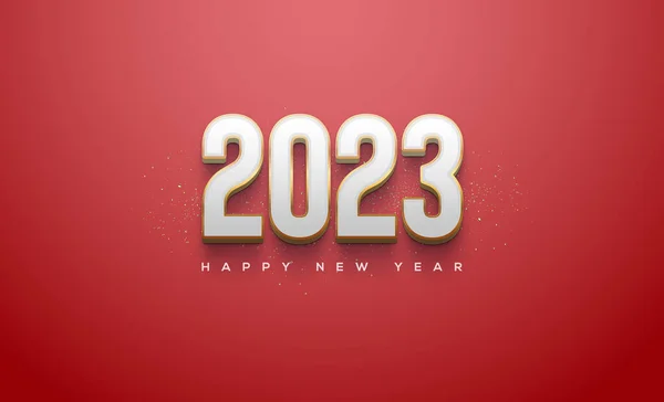 Modern Number 2023 White Red Background — 图库矢量图片