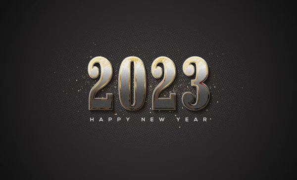 祝2023年新年快乐 并附有数字说明2023 — 图库矢量图片