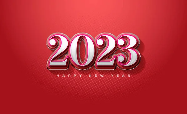 2023 Happy New Year Numbers Overlapping Each Other — Stockvektor