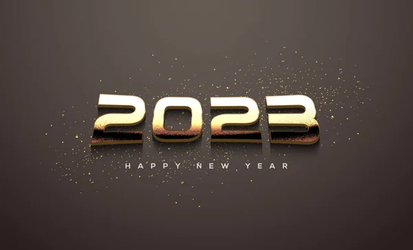 Happy New Year 2023 Fancy Thin Numbers — Vector de stock