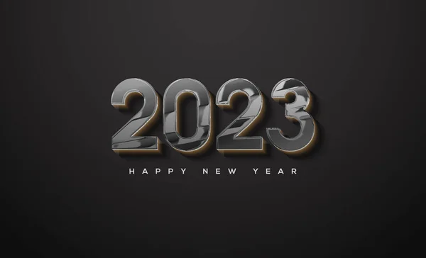 Чорний Новий Рік 2023 Вітальних Плакатів Банерів — стоковий вектор